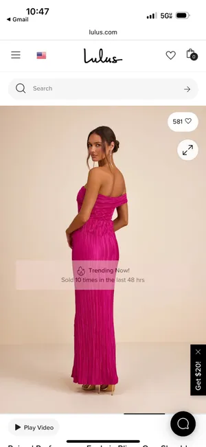 Lulus Poised Performance Fuchsia Plisse One-Shoulder Maxi Dress thumbnail 2