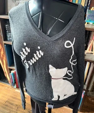 Wildfox tutti frutti dog fuzzy S oversized sweatshirt thumbnail 1