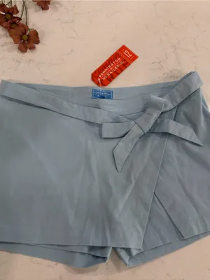 Light Blue Wrap Skort with Side Tie and Embroidered Logo Size 12 thumbnail 2