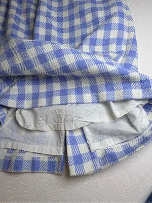 Ann Taylor Blue White Gingham Belted Sheath Dress Size 0 thumbnail 7