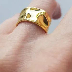 NEW Hammered‎ Yellow Gold Plated Ring thumbnail 7