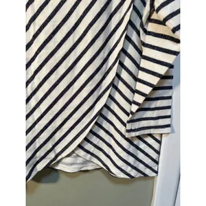 Loft Women's Size Large Boatneck T-Shirt White Navy Stripes Terry Cloth Boatneck thumbnail 8