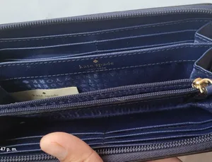 kate spade navy polka dot zip-around wallet thumbnail 4