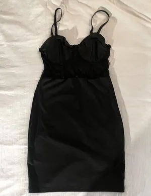 black mesh bustier mini dress thumbnail 2