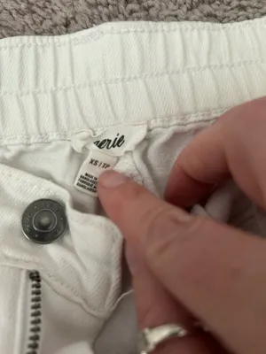 Aerie White Jean Shorts Elastic Waist thumbnail 2