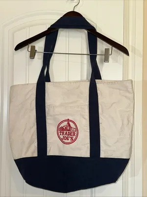 Heavy Duty Canvas Trader Joes Reusable Tote Grocery Bag thumbnail 2