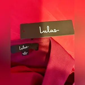 Lulus Burgundy So Flirty One Shoulder Cutout Asymmetrical Dress NWT thumbnail 10