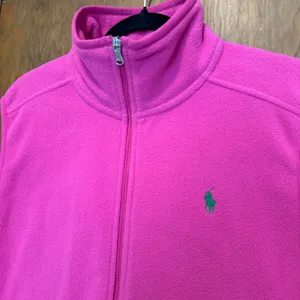 BTG Polo Golf Ralph Lauren Fleece Vest XL Pink Full Zip Layering Preppy Luxury thumbnail 2