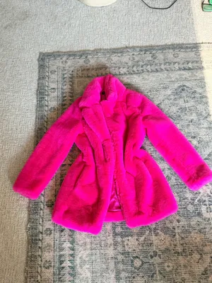 Majorelle Amora hot pink fuschia faux fur oversized coat S thumbnail 9