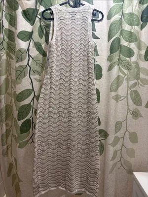 Old Navy Cream Crochet Knit Sleeveless Midi Dress thumbnail 4