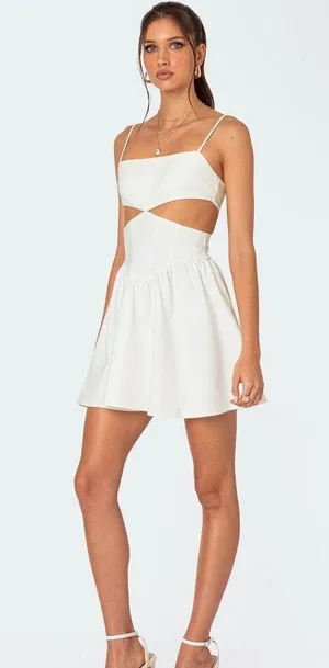 Edikted Mini Dress White thumbnail 1