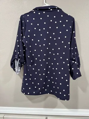 ANDREE BY UNIT Navy and White Polka Dot Girls' Casual Blazer Dress thumbnail 5