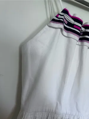 Club Monaco Haldys White w/ Stripe Sleeveless Midi Sun Dress Size 4 thumbnail 4