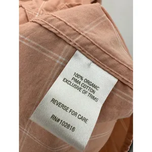 Garnet Hill Womens 12 Salmon Pink Windowpane Plaid Organic Pima‎ Cotton Shirt thumbnail 6