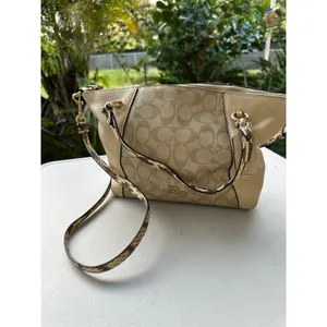 Coach C7261 Kacey Signature Canvas Snake Colorblock Handles Satchel Crossbody thumbnail 3