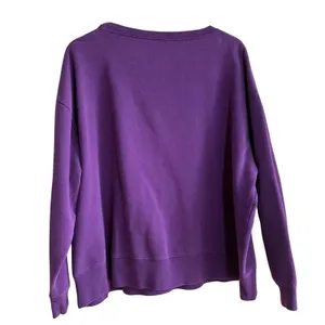 Moda international cotton blend purple fleece crewneck sweater‎ women's size L thumbnail 4