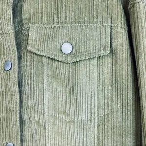 Small Lime Green Unbranded Corduroy Button Front Jacket 2 Side & 2 Front… thumbnail 3