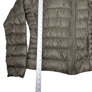 Athleta‎ Goose Down Puffer Jacket Brown Quilted Full Zip Coat Womens Size Jacket thumbnail 5
