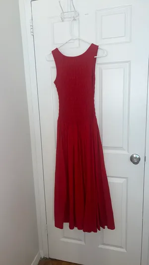 Abercrombie & Fitch Sydney Smocked Reversible Neckline Knit Midi Dress thumbnail 8