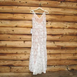 NWT Betsy & Adam Women's Embellished Floral Soutache Sleeveless Gown Dress White thumbnail 12