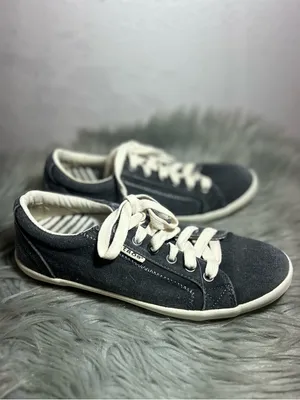 Taos Moc Star Sneakers Graphite Dark Gray Distressed Canvas Size 7W thumbnail 7