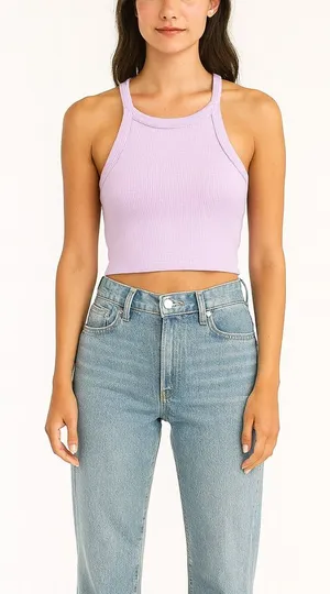 American Eagle Size Large Light Purple/Pink Crop Tank Top. thumbnail 1