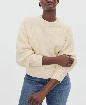 NWT Everlane Texture Cotton crew neck sweater thumbnail 1