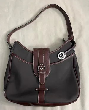 🤎 Etienne Aigner Brown Leather & Canvas Shoulder Bag | Classic Buckle Hobo thumbnail 1
