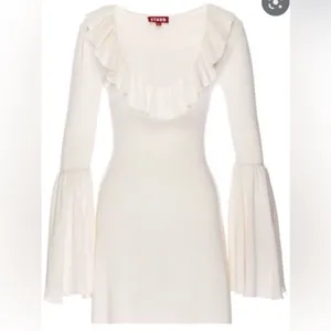 NWOT Staud White Cream Elrow Knit Midi Dress thumbnail 3