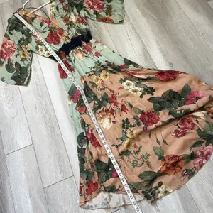 Farm Rio Dress floral marilla fit flare maxi womens Blue (xsmall) resortwear thumbnail 8