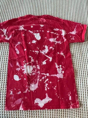 Champion Sacred Heart Pioneers Football red tie-dye t-shirt with white splatter effect, size S #football #pioneers thumbnail 2