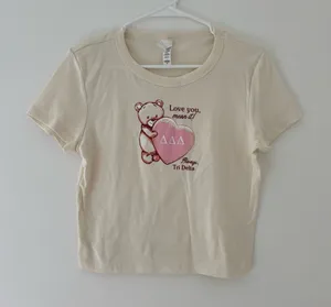 Bella Canvas Tri Delta Cream Teddy Bear Baby Tee thumbnail 1