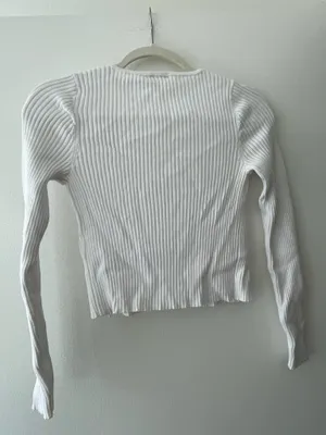 Abercrombie & Fitch White Ribbed Sweater thumbnail 3