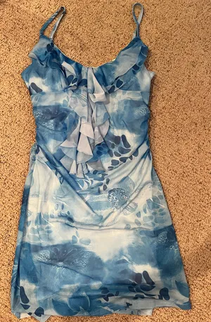 Floral mini dress Blue thumbnail 2