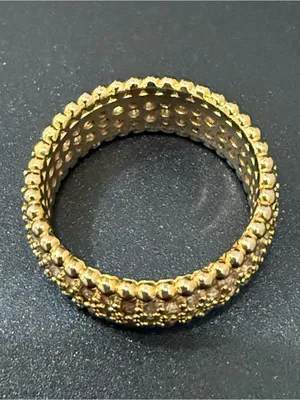 Unsigned Gold-plated Pave Crystal CZ Band Eternity Ring Size 8. thumbnail 4