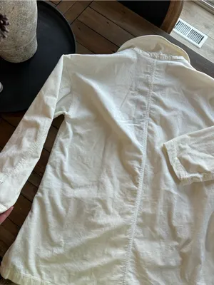 Anthropologie Pilcro Washed Corduroy White Oversized Blazer Coat XS thumbnail 14