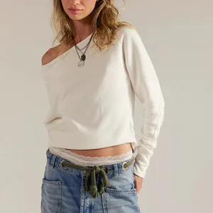 Free People | NWT We The Free Jess Thermal Boat Neck Long Sleeve Top in Ivory thumbnail 2