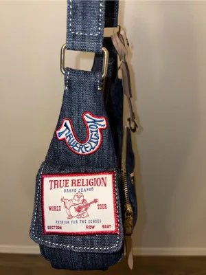 NWT True Religion Denim Embroidered Horseshoe Shoulder Bag Hobo Y2K Streetwear thumbnail 6