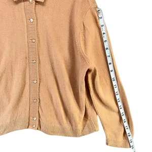 Vintage Cardigan Medium Tan Button Up Soft Knit Classic Preppy Cozy Union‎ Made thumbnail 8