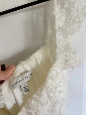 Dress the Population Nicole Floral Appliqué Bridal MIDI Dress thumbnail 4