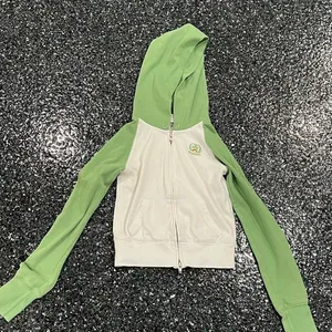 Women’s Abercrombie & Fitch Green & White Small Zip Up Hooded Jacket thumbnail 1