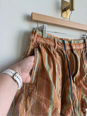 Free People Kahuna Harem Shorts Multicolor Striped Tassel Boho Size Small thumbnail 4