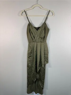 Lulus Green Ruffled Tiered Midi Dress Women S Casual Boho Girly Spaghetti Strap thumbnail 9