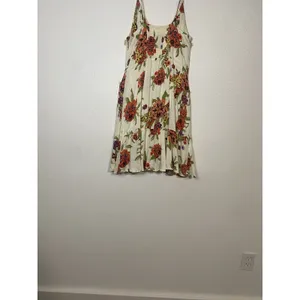 Free People Floral Ruched Ruffle Sleeveless Mini Sundress Ivory Multi Size M thumbnail 9