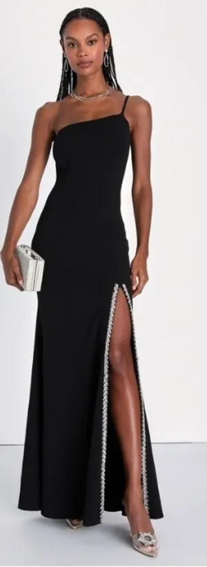 LULU's Sexy Prom Wedding Elegant Classic One Shoulder Mermaid Trumpet Maxi Dress thumbnail 1