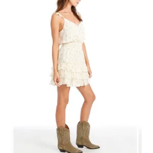 Saltwater Luxe California Gold Catherine Sleeveless Tiered Mini Dress Size Small thumbnail 3