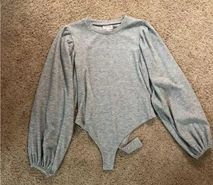 Pink Lily Gray Long Sleeve Bodysuit thumbnail 1