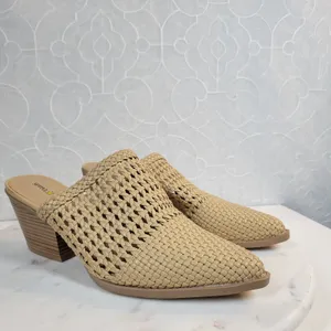 Seven Dials Womens Mule Heels 8 Brown‎ Cognac Woven Quinton Pointed Toe Clogs thumbnail 2