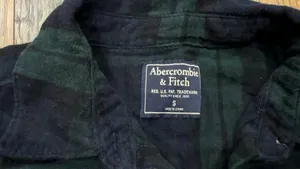 Abercrombie & Fitch Shirt Women’s Size Small Plaid Flannel Long Sleeve, Green thumbnail 3