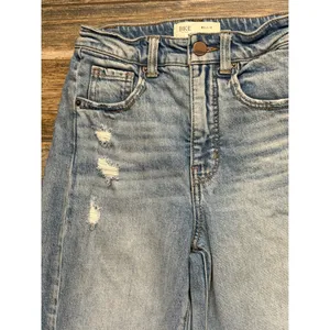 BKE Billie Slim Fit High Rise Horseshoe Barrel Jeans Light Wash Distressed 22x28 thumbnail 11